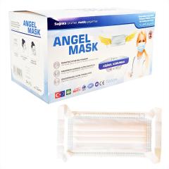 50 Adet Angel Mask Medikal Maske Ultrasonik Telli 3 Katlı