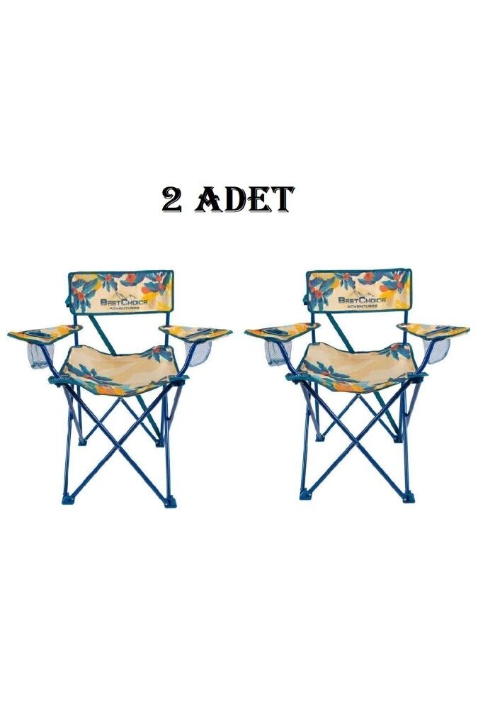 BestChoice 2 Adet Desenli Katlanır Kamp Piknik Sandalyesi Rejisör Koltuğu