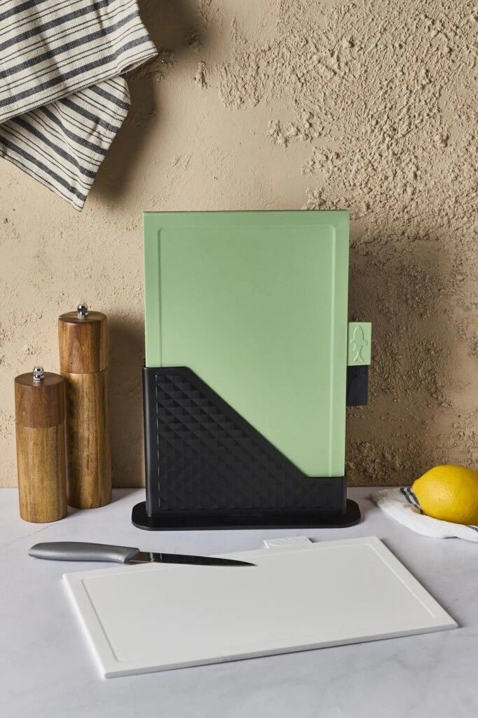 Perotti Forest 4 Parça Standlı Kesme Tahtası Seti Yeşil 16815