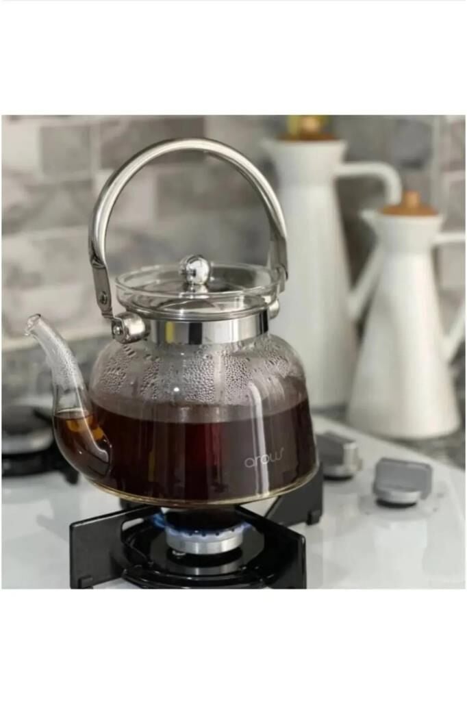 Arow Ateşe Dayanıklı Borosilikat Cam Demlik 800ml TR-1660