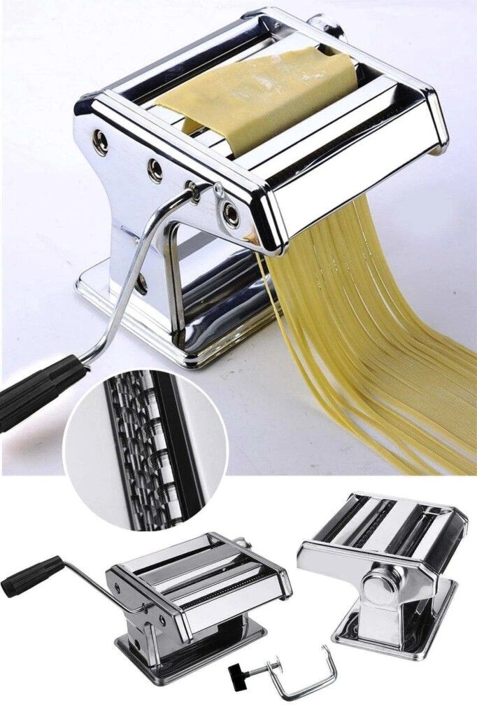 Küçük Boy Paslanmaz Çelik Manuel Erişte Ve Makarna Makinesı 150mm VD6175