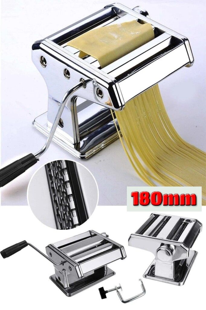 Büyük Boy Paslanmaz Çelik Manuel Erişte Ve Makarna Makinesı 180mm VD6176