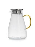 Kapris Metal Kapaklı Kabartma Desenli Cam Sürahi SA6855