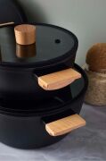 Cookwood Black 9 Parça Tencere Tava Seti Indüksiyon Tabanlı Ahşap Saplı 18080