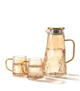 Arow Borosilikat Cam Sürahi Takım 2 Bardaklı Elio GOLD TR-3990
