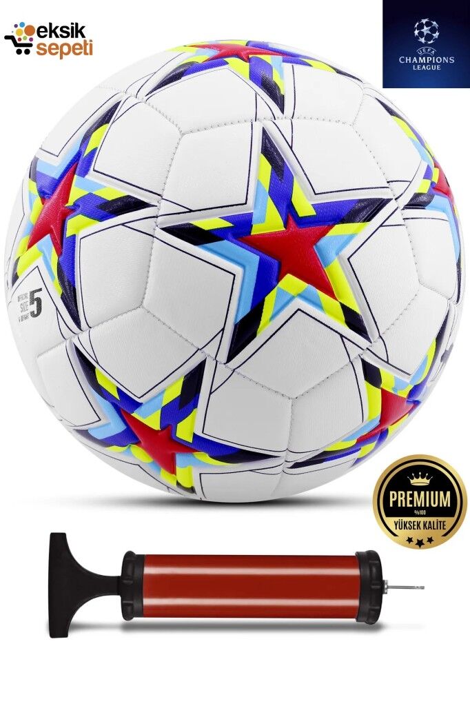 Uefa Şampiyonlar Ligi Futbol Topu 4 Astarlı No:5 480 Gr + Pompa Hediyeli X500