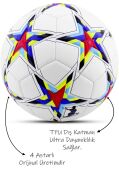 Uefa Şampiyonlar Ligi Futbol Topu 4 Astarlı No:5 480 Gr + Pompa Hediyeli X500