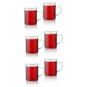 Kapris 200 ml Isıya Dayanıklı Borosilikat Cam Kupa Bardak 6'lı