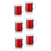 Kapris 200 ml Isıya Dayanıklı Borosilikat Cam Kupa Bardak 6'lı