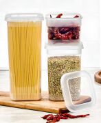 Kapris 3 Lü Erzak Kabı Saklama Kabı Beyaz (1700Ml+1100Ml+500Ml )