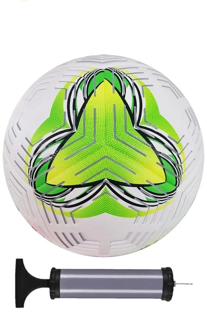 2025 Desenli Tasarım Futbol Topu 4 Astarlı No:5 480 Gr + Pompa Hediyeli X509