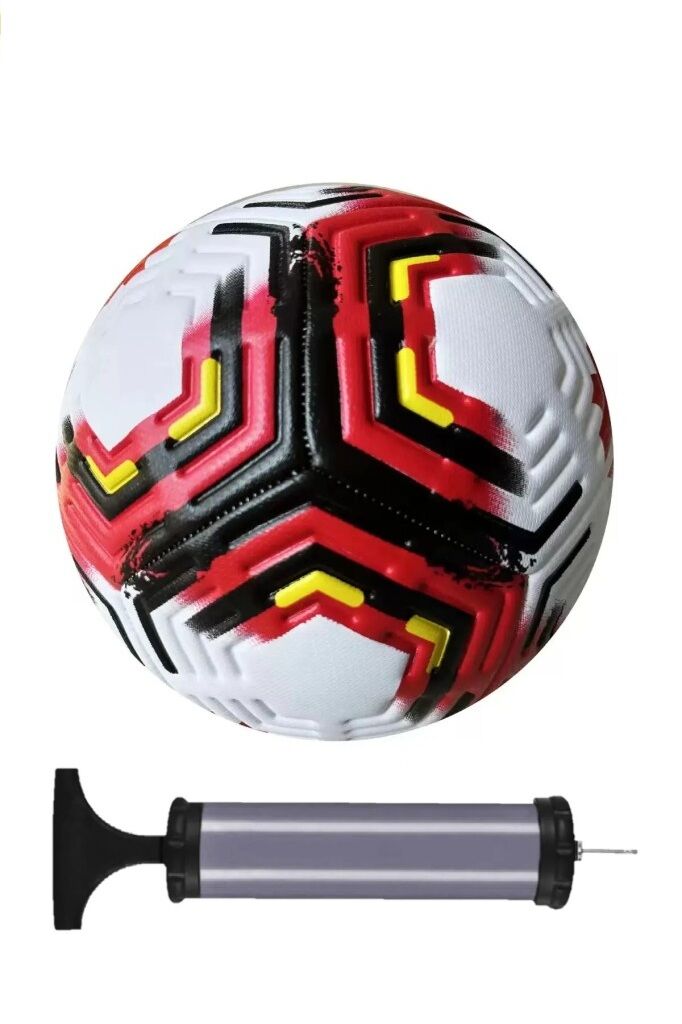 2025 Desenli Tasarım Futbol Topu 4 Astarlı No:5 480 Gr + Pompa Hediyeli X506