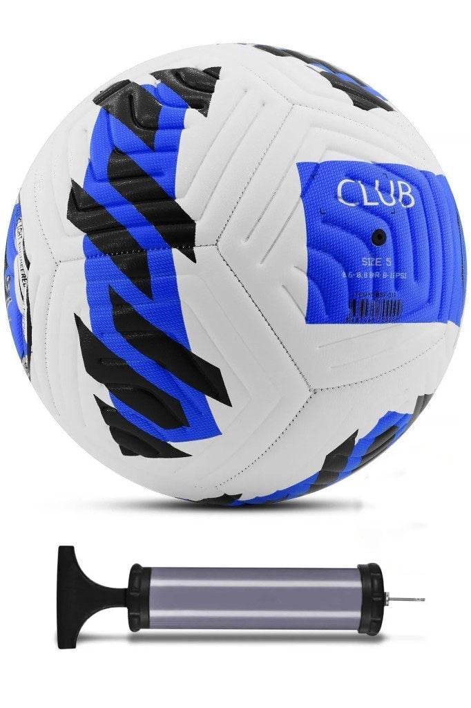 Mavi Yeni Desenli Futbol Topu 4 Astarlı No:5 480 Gr + Pompa Hediyeli X507
