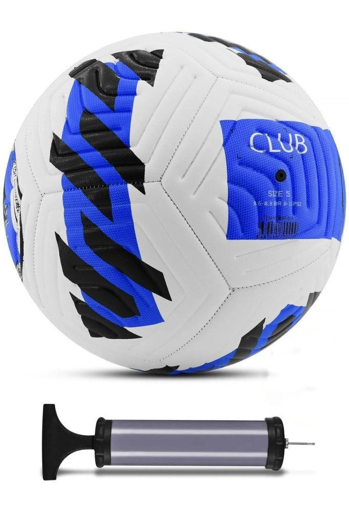 Mavi Yeni Desenli Futbol Topu 4 Astarlı No:5 480 Gr + Pompa Hediyeli X507