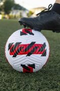 Kırmızı Yeni Desenli Futbol Topu 4 Astarlı No:5 480 Gr + Pompa Hediyeli X507
