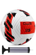 Kırmızı Yeni Desenli Futbol Topu 4 Astarlı No:5 480 Gr + Pompa Hediyeli X507