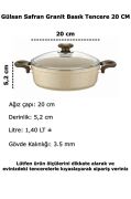 Gülsan Safran Granit Tencere Basık Pilav Tenceresi 20 CM