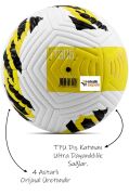 Sarı Yeni Desenli Futbol Topu 4 Astarlı No:5 480 Gr + Pompa Hediyeli X507