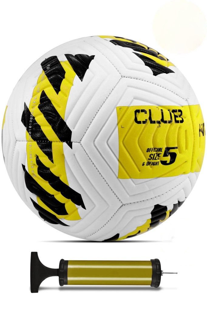 Sarı Yeni Desenli Futbol Topu 4 Astarlı No:5 480 Gr + Pompa Hediyeli X507