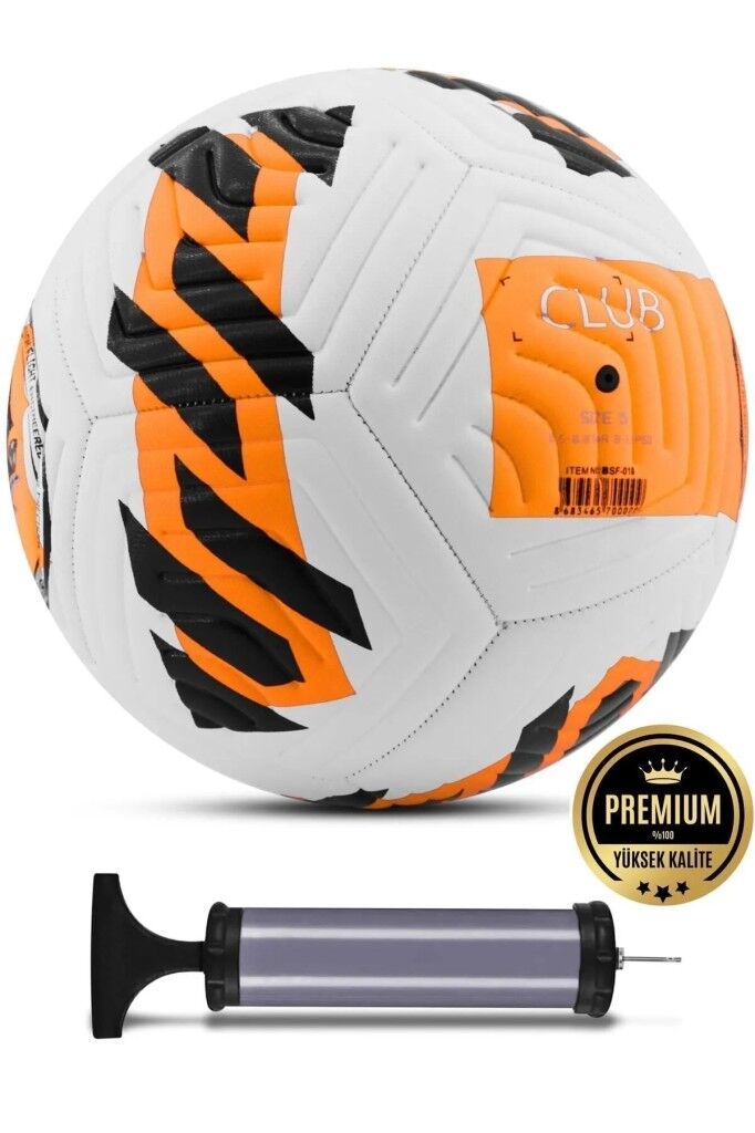 Turuncu Yeni Desenli Futbol Topu 4 Astarlı No:5 480 Gr + Pompa Hediyeli X507