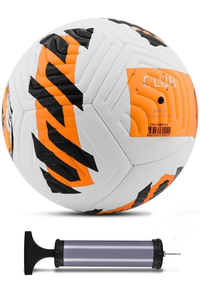 Turuncu Yeni Desenli Futbol Topu 4 Astarlı No:5 480 Gr + Pompa Hediyeli X507