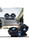 12 Volt Araç Içi Torpido Üstü Çift Fanlı Oto Vantilatör 360° Dönebilir 0607