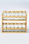 Pinterest Bambu Standlı Bambu Kapaklı 25 Parça Tezgah Üstü Baharatlık 7119112
