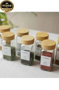 Pinterest Bambu Standlı Bambu Kapaklı 25 Parça Tezgah Üstü Baharatlık Etiketli