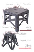 Katlanabilir Pratik Kamp Seti 1 Adet Piknik Masası + 4 Adet Katlanır Tabure