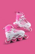 Vadi Pembe Silikon Tekerli Ayarlanabilir Işıklı Paten S 31-34 HP8136
