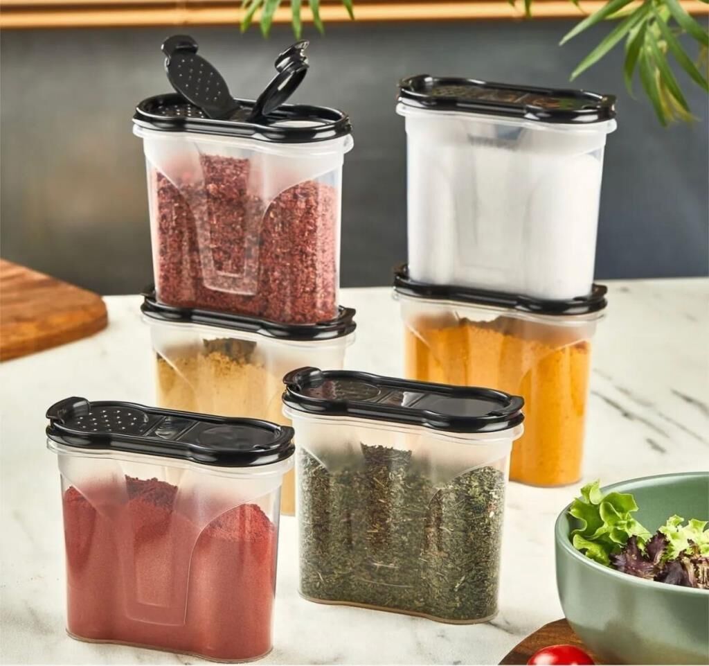 Kapris 6'lı Şeffaf Baharatlık Seti 300ml  00116