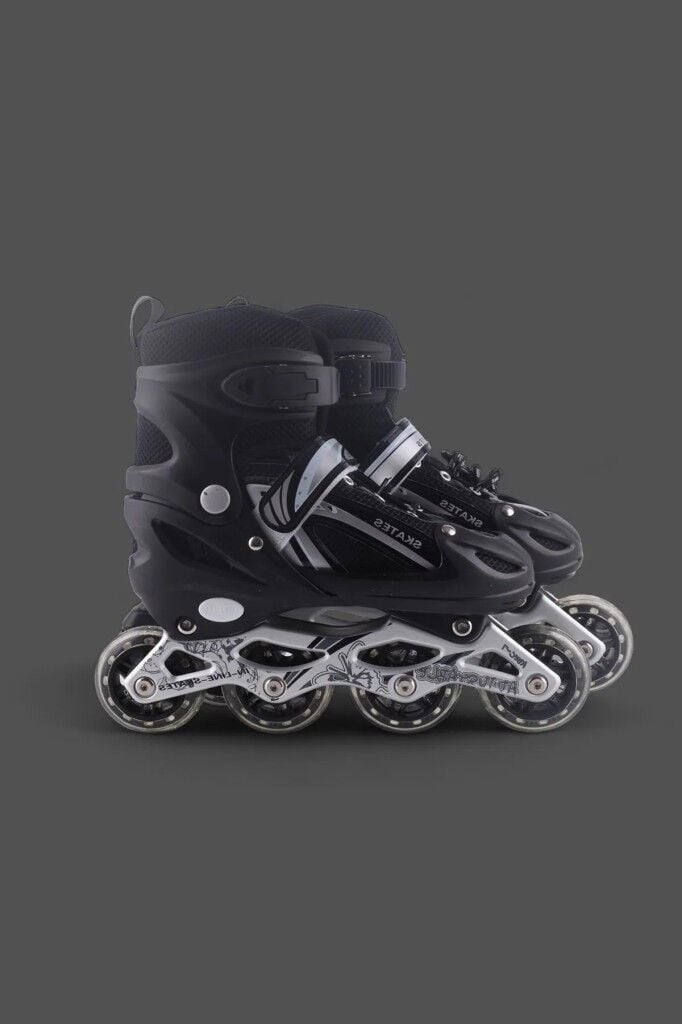 Vadi Siyah Silikon Tekerli Ayarlanabilir Işıklı Paten S 31-34 HP8136