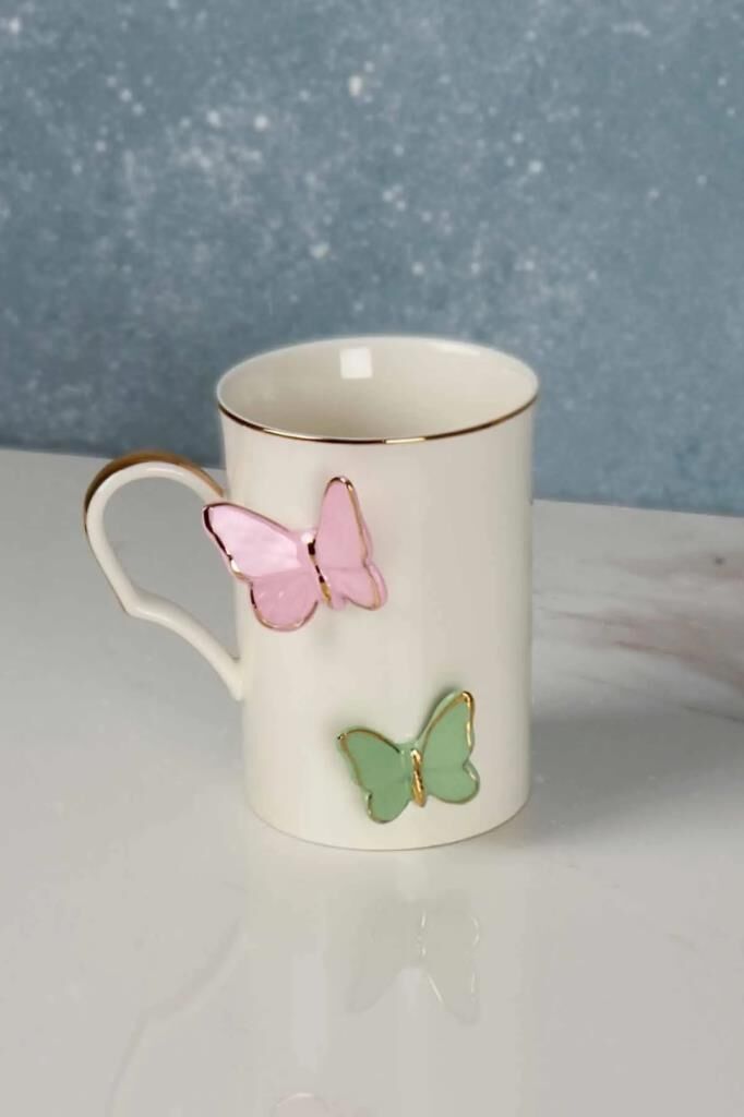 Arow Mariposa 530 Kelebek Desenli Porselen Kupa