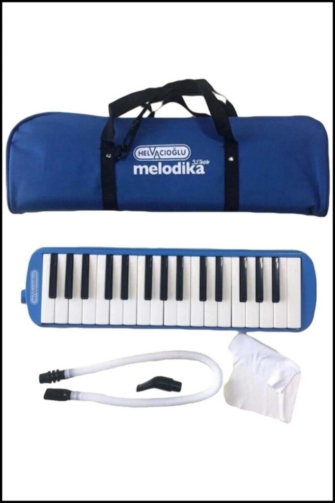 Helvacıoğlu 32 Tuşlu Melodika Bez Çantalı Mavi