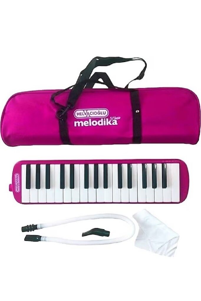 Helvacıoğlu 32 Tuşlu Melodika Bez Çantalı Pembe