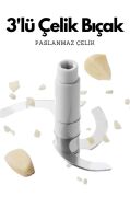 Rondom Çelik 3 Bıçaklı Pratik Basmalı El Rondosu Doğrayıcı Büyük Boy 2365
