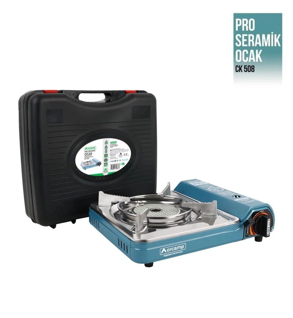 Orcamp Pro Seramik Brülörlü Portatif Kamp Ocağı Mavi CK-508