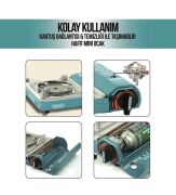 Orcamp Pro Seramik Portatif Kamp Ocağı Mavi CK-508 + 3 Ad 227gr Gaz