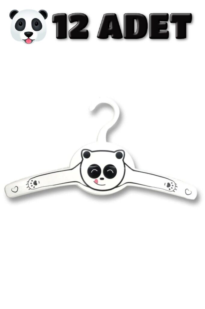 Gondol Bebek Pandali Çocuk Elbise Askısı Beyaz 12 Adet G228P