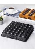 Lines Atom Granit Döküm Kare Kek Kalıbı Siyah