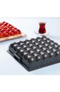 Lines Atom Granit Döküm Kare Kek Kalıbı Siyah