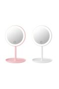 Işıklı Dokunmatik Makyaj Aynası Pembe & Beyaz 3 Kademeli Işık Ayarı 360° 10669