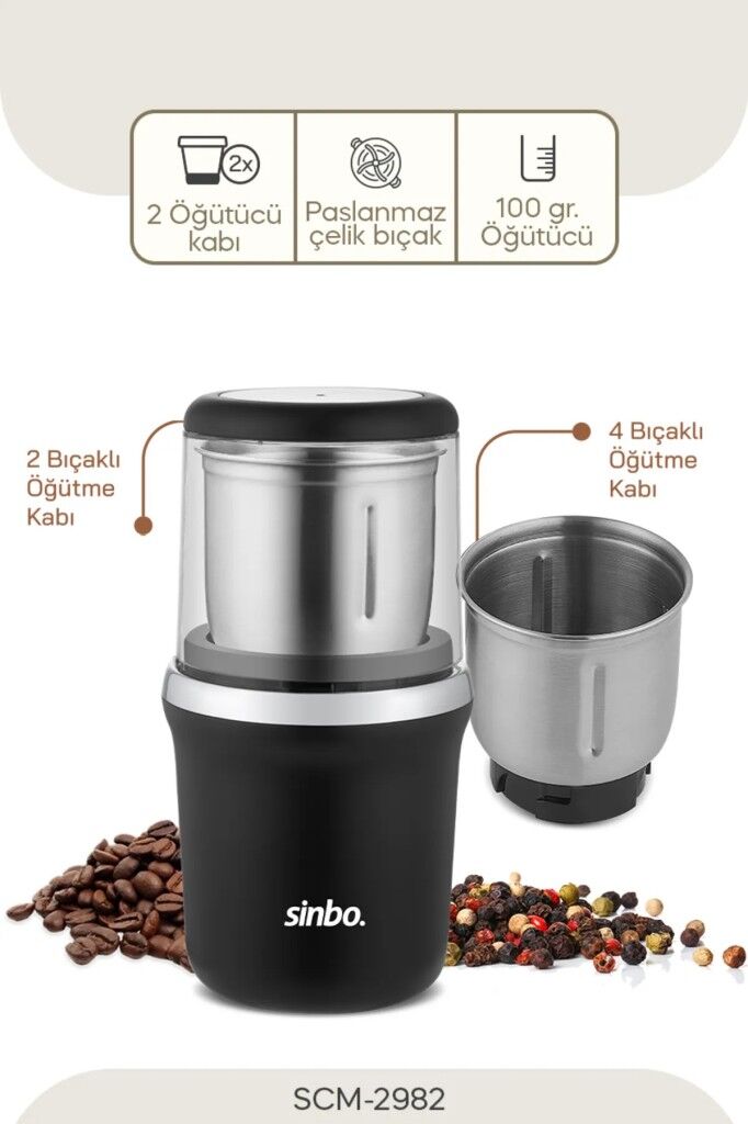 Sinbo Kahve Ve Baharat Öğütücü Krom Scm-2982