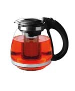 Kapris Isıya Dayanıklı Cam Demlik Süzgeçli Bitki Demliği 1500ml Siyah