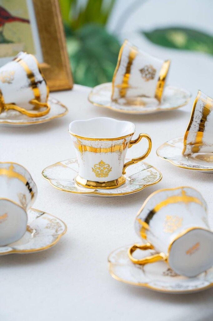 Acar Lendorr 6 Kişilik Porselen Kahve Fincanı Takımı 6858