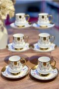 Acar Osiris 6 Kişilik Porselen Kahve Fincanı Takımı Desen1 6806