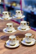 Acar Osiris 6 Kişilik Porselen Kahve Fincanı Takımı Desen1 6806