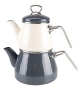 Bambum Lumino 7226 Metal Kulplu Emaye Çaydanlık Takımı Gri
