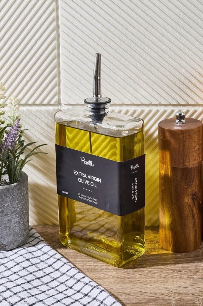 Perotti Molivet Silver Kapak 500 ml Cam Yağdanlık-Sirkelik 16321