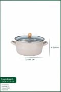 Bambum Lumino Emaye Kızartma Tencere 22 Cm Bej B7696